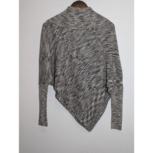 White House Black Market BOHO Zip Neck Marled Poncho Size XS/S - Picture 5 of 7